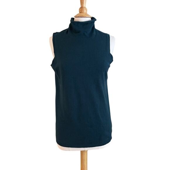 Zenergy by Chico's Sweaters - Chico's Zenergy Cotton Blend Turtleneck Tank/Tunic in Teal Blue/Green, Size M